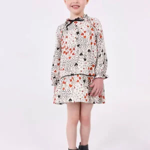 Vestito stampato filo metallizzato bambina Mayoral "Cuori"