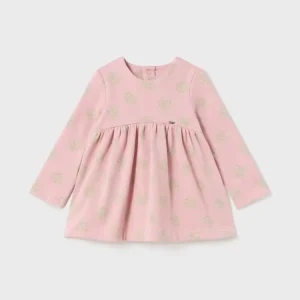 Vestito stampato jacquard neonata Mayoral pois beige