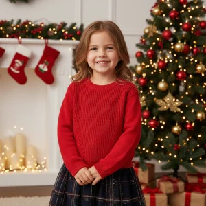 Vestito tulle con maglione bambina Mayoral rosso e blu