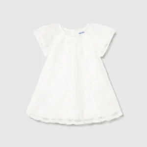Abito neonata Mayoral tulle ricamo panna