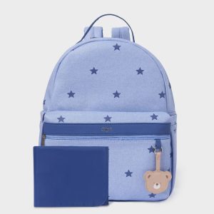 Zaino attacco passeggino con fasciatoio Mayoral blu fantasia stellata