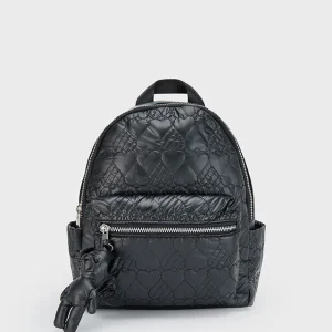 Zainetto imbottito effetto metallizzato bambina nero